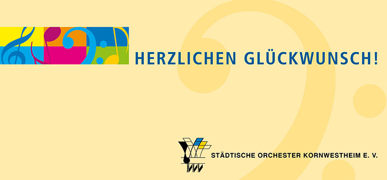 Tanja Wuertele, Design, Print, Staedtische Orchester Kornwestheim, Glückwunschkarte, Vorderseite