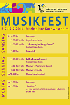 Tanja Würtele, Design - Vorderseite Flyer Musikfest