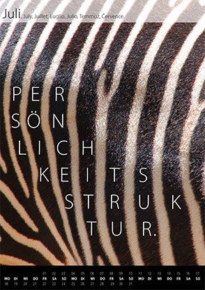 Tanja Wuertele, Design, Freie Arbeiten, Kalender Strukturen 2016, Juli