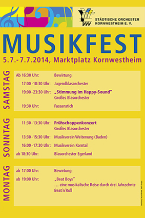 Vorderseite Flyer Musikfest Tanja Würtele, Design - Vorderseite Flyer Musikfest